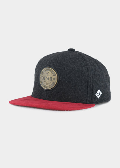 "CAMBA" Cap - Bavarian Caps grau/rot mit Metallpatch